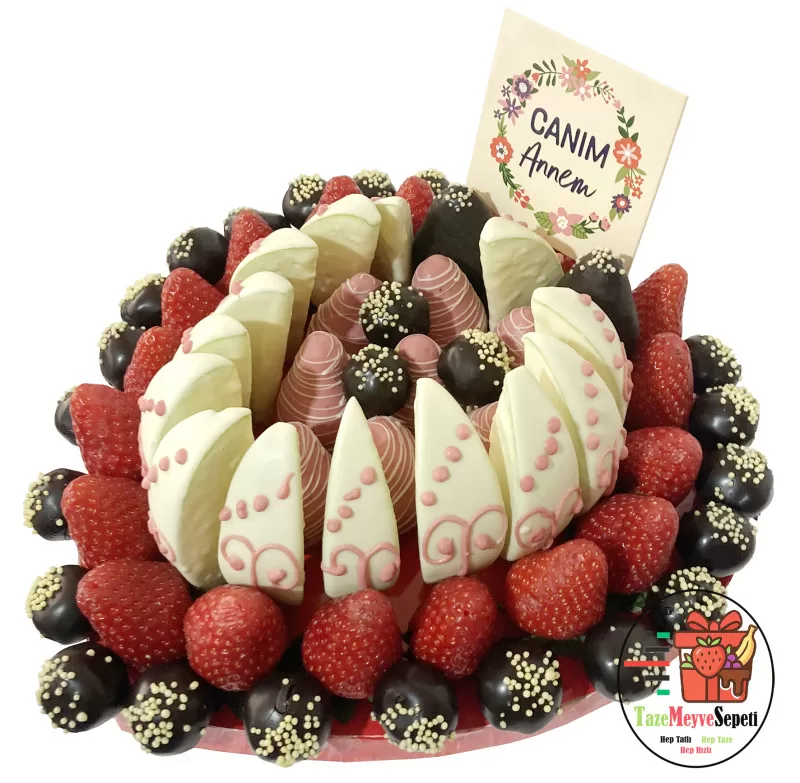 Beyaz Masal – Anneler Günü Özel Çikolatalı Meyve Aranjmanı