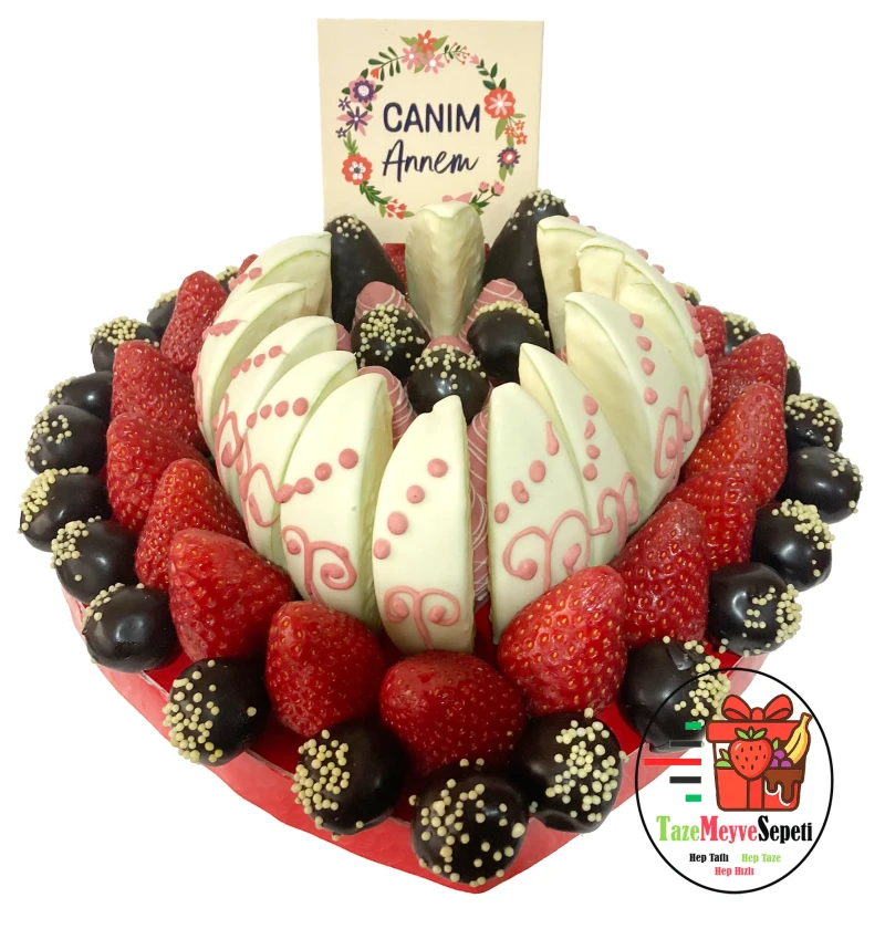 Beyaz Masal – Anneler Günü Özel Çikolatalı Meyve Aranjmanı